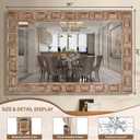36x24 Inch Rustic Rectangle Wall Mirror - Solid Wood Frame Bathroom Vanity Mirror for Over Sink, Entryway, Living Room & Bedroom