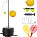 Tetherball Tennis&Tetherball Set,Heavy Duty Tetherball Equipment with Pole for Backyard,with 8.07 Feet Adjustable Height Pole,2 Tennis Balls,2 Rackets,1 Tetherball with Rope,Fun Family Lawn Game