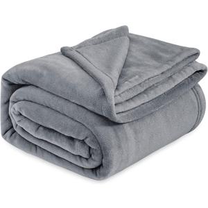 Bedsure Fleece Bed Blankets Queen Size Grey - Soft Lightweight Plush Fuzzy Cozy Luxury Blanket Microfiber, 90x90 inches