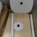 Small Laptop Standing Desk, 18H - 46H Adjustable Height Pedestal Side Table with Wooden Top, Portable Tall End Table, Stand-Up Desk for Bedside, Couch, Sofa, Living Room, Bedroom, Home Office, White