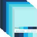 100 Sheets Blue Cardstock Thick Paper, Heavyweight 92lb 5 Colors Colored Construction for Crafts DIY Cards Making Scrapbook Decor8.3 x 11.7 Inch