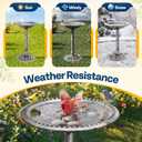 VIVOHOME Bird Bath for Outside, Polyresin Pedestal Bird Baths for Outdoor, Garden, 28 Inch Height Weather-Resistant Birdbaths with 20" Bowl, Gray