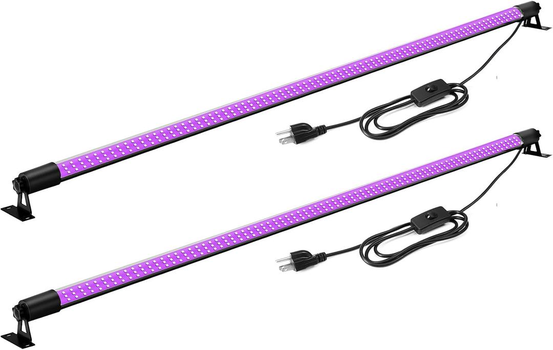4ft Black Light Bar 100W - Waygor Strong Blacklight Bar Super Bright LED Black Lights for Glow Party High Power UV Light Bar for Body Paint Wall Art Photography Neon Tapestry Party Halloween (2 Pack)
