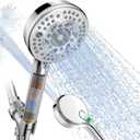 SunCleanse Filtered Shower Head with Handheld, 9-Spray Setting Detachable Showerhead with Filters, Shower Head for Hard Water - Filtered Chlorine, Improve Skin and Hair Texture, Chrome
