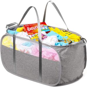 Fenlosi Tear Proof Pop Up Laundry Hampers, with Strong Handles Laundry Hamper, Easy to Carry & Go Up and Down Stairs, Honeycomb Mesh-Breathable, Easy to Collapsible Laundry Basket. (1.5 Loads)
