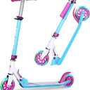 Kick Scooter - Collapsible Portable Kids Push Scooter - Lightweight Folding Design with High Visibility RGB Light Up LEDs on Wheels