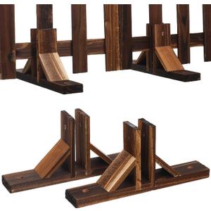 2pcs Solid Wood Fence Base, Triangle Privacy Fence Support Feet Base Screening Kit Easy to Install for Outdoor Garden Landscape Room Divider