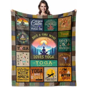 IWADNYI Yoga Gifts for Women, Gifts for Yoga Instructor Teacher, Yoga' Blanket 60"X50", Ideal Gifts for Yoga' Lover, Pilates Lover's Gift for Women, Yoga's Lover Blanket