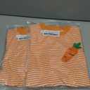 Pack Of 2 AHUGHAUE Baby Boy Girl Easter Outfit Sweatshirt Romper Striped Carrot/Bunny Long Sleeve Bubble Romper Waffle Knit Bodysuit 6-12 Months