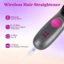 Go Brush Pro,2026 New Cordless Straight Hair Brush, Portable Scald-Proof Mini Straight Hair Comb with Three Temperature Settings and LED Display Screen, Quickly Heating Travel Hair Brush (Dark Black)