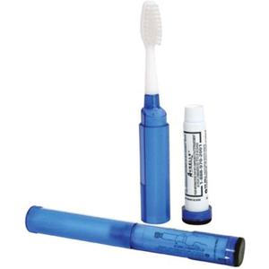 Travel Toothbrush with Refillable Travel-Sized Toothpaste Tube and Protective Case - Toob Brush