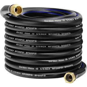 75 FT Garden Hose, Flexible No Kink Heavy Duty Garden Water Hose Flex Copper Bullet Collapsible Washer Rubber Hose 5/8" Soft Lightweight Outdoor Waterhose Manguera Para Jardin