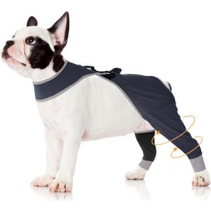 Adjustable Dog Hind Leg Knee Brace, Breathable Anti-Licking Recovery Sleeve, Easy On/Off for Post Surgery, Wound Healing & Joint Support, Comfortable Protective Wrap for Dogs, Rear Both Leg,M