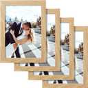 5x7 Picture Frame Set of 4, Photo Frame with High Definition Glass for Wall and Tabletop Display, Multi Picture Frames Collage Horizontal and Vertical, Wood