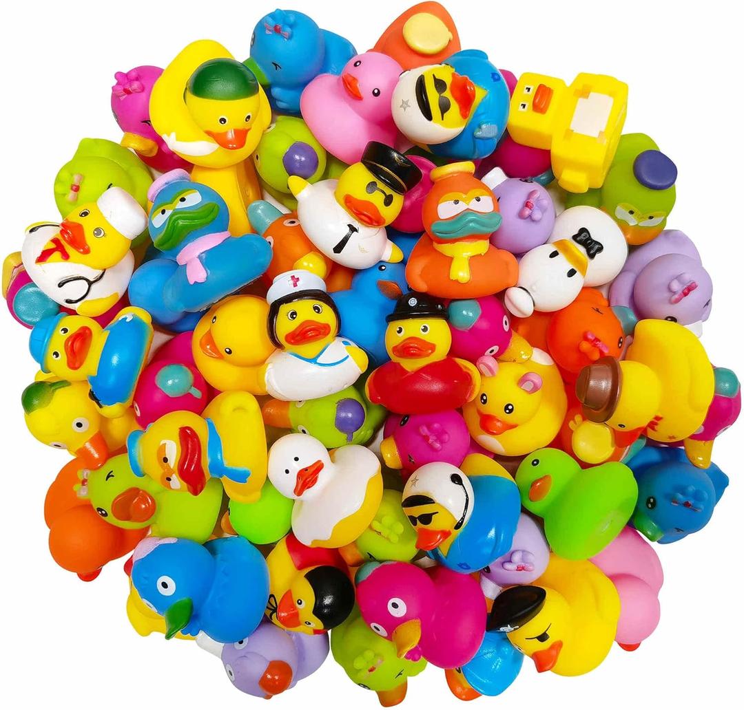 Arttyma Rubber Ducks in Bulk, Assortment Duckies for Jeep Ducking Floater Duck Bath Toys Party Favors (30-Pack)