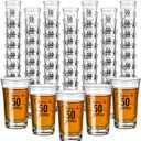Hushee 100 Pcs 50th Birthday Shot Glasses Bulk, 1.4oz Cheers to 50 Years Shot Glass Cute 50th Birthday Party Favors for Guests, Decorations Shot Glass for Birthday Party, Wedding, Company Anniversary
