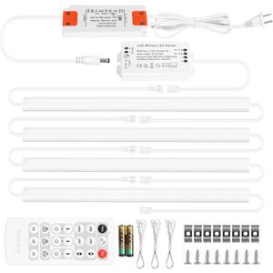 Litever Kitchen Under Cabinet Lights Plug in. Slim. Super Bright. 21W. Dimmable. 1 Remote Controls Multiple Lighting Kits Synchronously. for Kitchen Cabinet Light, Counter Lights, Warm White 3000K