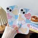 Yeddabox Compatible for iPhone 13 Case Cute Heart Phone Case Full Camera Protection Soft TPU Shockproof Cover for Women Girls - Colorful 4