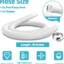 1.25" Pool Hose Replacement for Intex Filter Pump - 59" Long Pool Hose for Above Ground Pools, 1 1/4 Inch Pool Connector Hoses Compatible with Intex Pump 607 637(2 Pack)