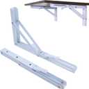 Folding Shelf Brackets 24 inch,Folding Brackets Heavy Duty Max.Load 410lb,DIY Space Saving Wall Mounted Folding Table,Pack of 2