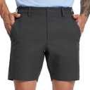 MICHEL ROUEN Golf Shorts Men 7" Solid 8 Pockets Lightweight Water-Resistant Flat Front Flex Stretch Casual Mens Dress Shorts
