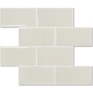 STICKGOO 10-Sheet Subway Tile Peel and Stick Backsplash, Self Adhesive Vinyl Wall Tiles, Stick on Backsplash for Kitchen and Bathroom(Thicker Design) (Light Coffee)
