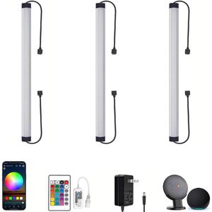 Under Cabinet LED Lighting, Dimmable Under Counter Lights, WiFi Smart Controlled,RGB,12 Inch, Multicolor Linkable Lamps with Remote Control, Compatible with Alexa Google Home (3 Pack)