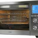 Air Fryer Oven Combo, 34QT Extra Large 1750W Toaster, 12" Pizza Convection Countertop, 12-in-1 Large Rotisserie With 4 Accessories, Stainless Steel, Silver