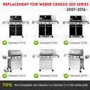 GGC 19.5" Grill Grates for Weber Genesis 300 Series, 7524/7528 Grill Parts Replacement for Weber E-310, E-320, E-330, S-310, S-320, S330, EP-310, EP-320, EP-330, 2 PCS Cast Iron Cooking Grid