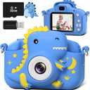 Kids Camera, Dinosaur Toddler Digital Camera for Boys Girls, Christmas Birthday Gifts, Selfie 1080P Camera for 3 4 5 6 7 8 9 Years Old Toys Dark Blue