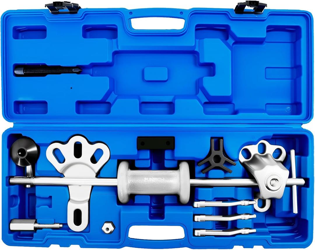Slide Hammer Puller Set 19 PCS Front Wheel Hub Bearing Remover & Rear Wheel Axle Hub Dent Shaft Puller Tool Kit Slide Hammer