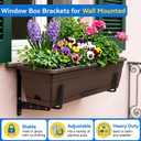 Halatool Railing Planter Box Brackets Outdoor, 4 Pack Adjustable Flower Planter Window Box Brackets, Heavy Duty No Drill Window Box Brackets with 66 lb Capacity for Railings Balcony Porch Fence