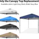 KAMPKEEPER Replacement Top Pop Up Canopy Tent Cover Roof with Air Vent and Adjustable Elastic Strap, Polyester UV Waterproof for Outdoor Garden Patio Sun Shade(Top Only) (Navy Blue, 10x10FT)