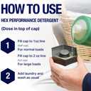 HEX Performance Laundry Detergent, Fresh Scent, 100 Loads (50ld Pack of 2) Concentrated Activewear Detergent for Odor Removal, Sweat & Residue Safe for All Fabrics, HE Compatible, Eco-Friendly