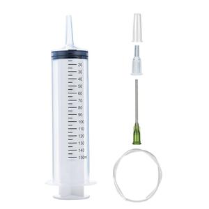 150ml Syringe with 27.6 Inch Tube and Blunt Needle 14G 1.5, Large Plastic Syringe for Scientific Labs, Nutrient Measuring, Watering, Refilling