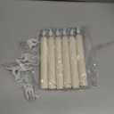 Homemory 6 Pcs Window Candles with Sensor Dusk to Dawn, Ivory Striped Candlesticks with Suction Cups, Roman Column Christmas Window Candle Battery Operated, Flameless Led Taper Candles for Windows