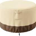 Vailge Fire Pit Cover Round,100% Waterproof Round Patio Fire Bowl Cover,Outdoor Heavy Duty Gas Firepit Table Covers with Air Vent and Handle