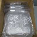 Geetery 12 Packs 4'' Deep Polycarbonate Food Pan with Lid 1/6 Size Stackable Plastic Pan Restaurant Food Storage Containers with Hinged Lids for Hotel Supplies (Clear)