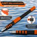 26FT Reach Telescopic Extension Pole, 5-20FT Paint Roller Extension Pole with Flip-Lock Design, Aluminum Alloy Threaded Head for Painting Cleaning Dusting & Window Washing Tools