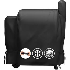 MR. COVER Grill Cover for Traeger Pro 22 & 575 Series, Waterproof Wood Pellet Smoker Cover for Traeger 22 / Pro 575, Z Grills 550B, Heavy Duty Premium Pellet BBQ Cover for Outdoor with Straps, Black