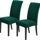 Joccun Christmas Chair Covers for Dining Room Set of 2, Dining Chair Slipcovers Stretch Dining Room Chair Covers Seat Protector,Washable Parsons Chair Cover for Home,Hotel,Banquet(Hunter,2 Pack)