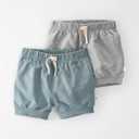 LITTLE PLANET unisex-baby 2-pack Organic Cotton ShortsCasual Shorts