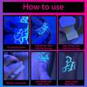 2 x Fluorescent Tattoo Stickers for Cosplay,Rave Party, Neon Face Paint,Purple light glowing tattoo stickers