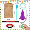 Sumind 40 Pcs Outdoor Games Burlap Potato Sack Race Bags Field Day Games Legged Race Bands Egg and Spoon Outdoor Picnic Carnival Lawn Backyard Activities for Adults Kids