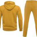 R RAMBLER 1985 Men's Track suit set Thick Fleece Hoodie Sweatsuit 2 pieces,casual winter warmer outfit (Yellow, L)
