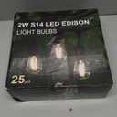 BRIMAX 25 Pack 2W S14 Replacement LED Light Bulbs for Outdoor String Lights, 2200K Warm White, Shatterproof & Waterproof,E26 Medium Base Vintage Edison Light Bulbs