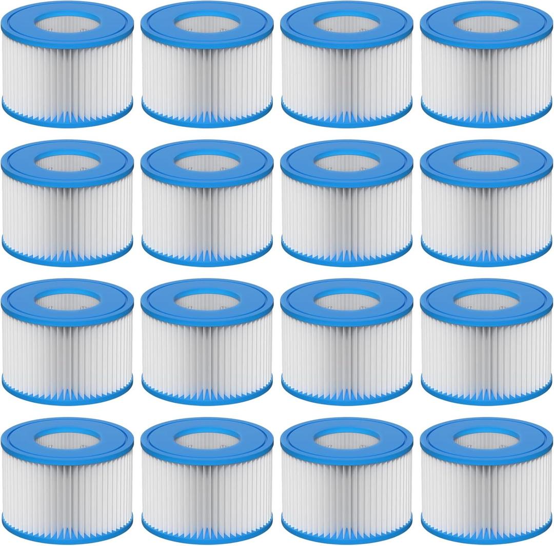Type VI Hot Tub Filter Cartridge Comapatible with Lay-Z-Spa, Coleman 90352E, 58323E, 58323 Swimming Pool Pump, 16 Pack