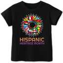 Hispanic Heritage Month Shirt Kids National Hispanic Heritage Month T-Shirt for Toddler Boys & Girls, 2T-8T (Flower)