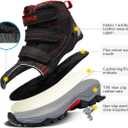 Littleplum Boys Snow Boots Winter Waterproof Antiskid Boots Hiking Outdoor Shoes Booties for Unisex Kids (Little Kid/Big Kid) (8065/Black Red)