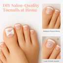 Toe Nail Tips, 300PCS Sharp Square Peach Pink Gel Nail x Tips French Tip Press On Nails for Women, Pre-applied Tip Primer & Base Coat Toenail Press Ons For DIY 15size